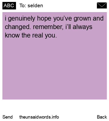 unsent message to selden