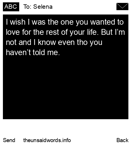 unsent message to Selena