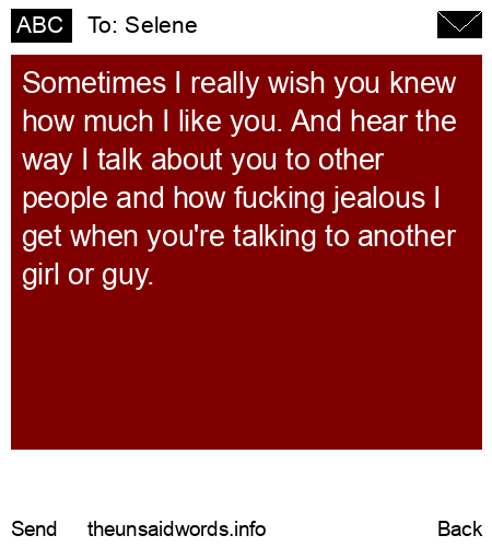 unsent message to Selene