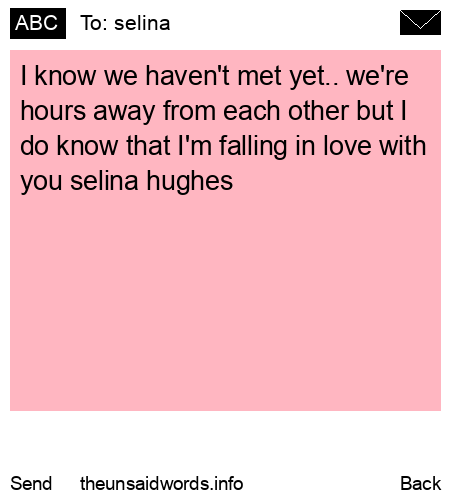 unsent message to selina