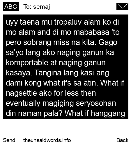 unsent message to semaj