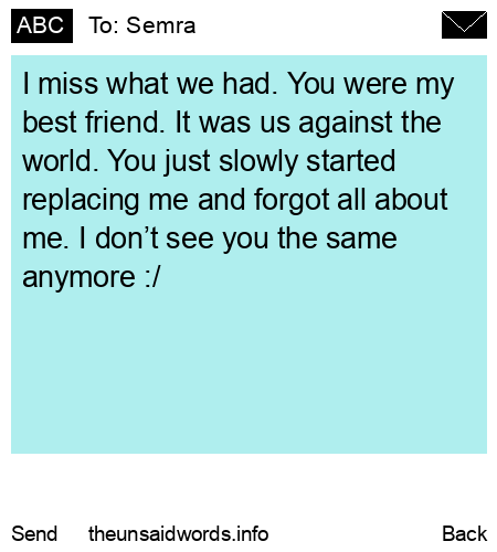 unsent message to Semra