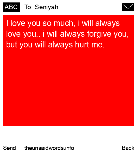 unsent message to Seniyah