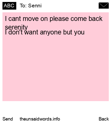 unsent message to Senni