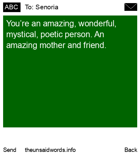 unsent message to Senoria