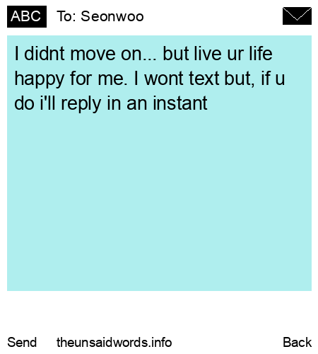 unsent message to Seonwoo