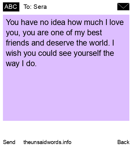 unsent message to Sera