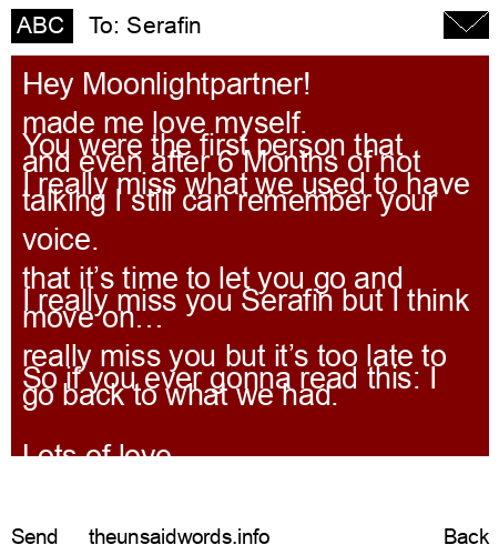 unsent message to Serafin