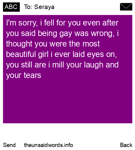 unsent message to Seraya