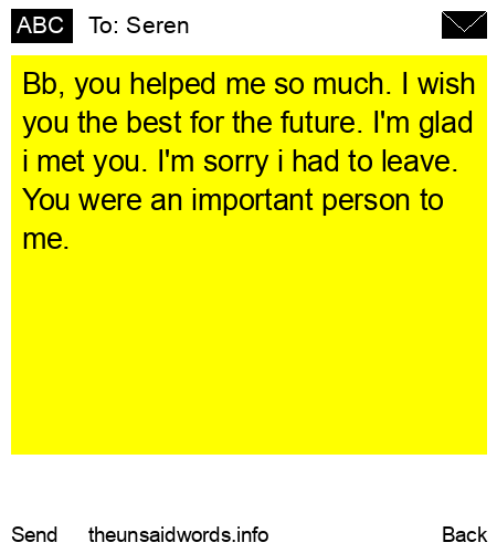 unsent message to Seren