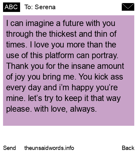 unsent message to Serena