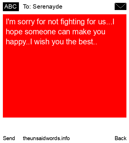 unsent message to Serenayde