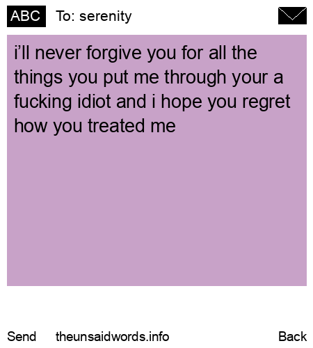 unsent message to serenity