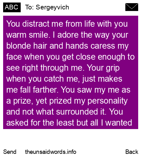 unsent message to Sergeyvich
