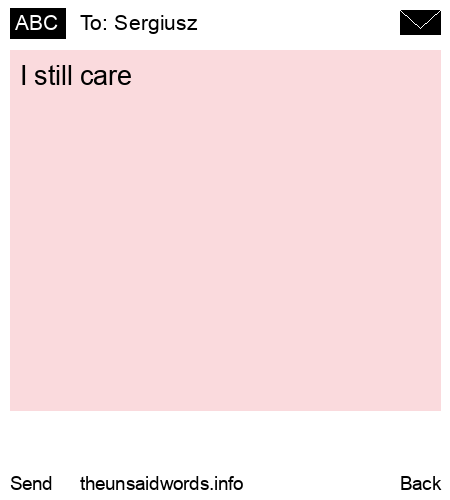 unsent message to Sergiusz
