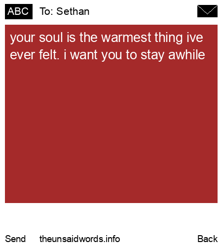 unsent message to Sethan