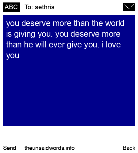 unsent message to sethris