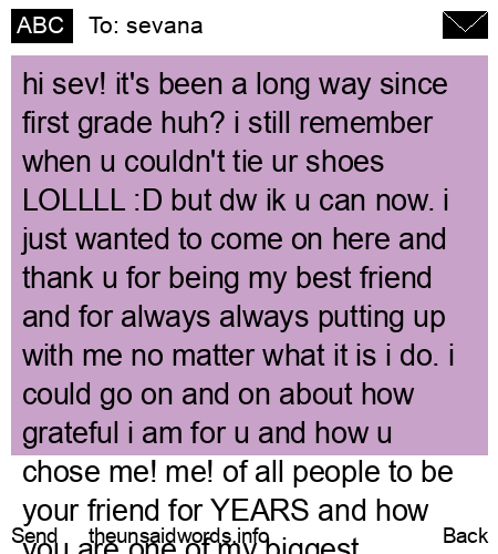 unsent message to sevana