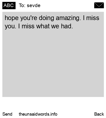 unsent message to sevde