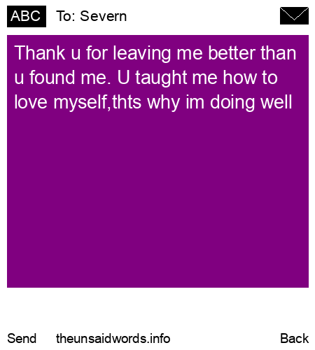unsent message to Severn