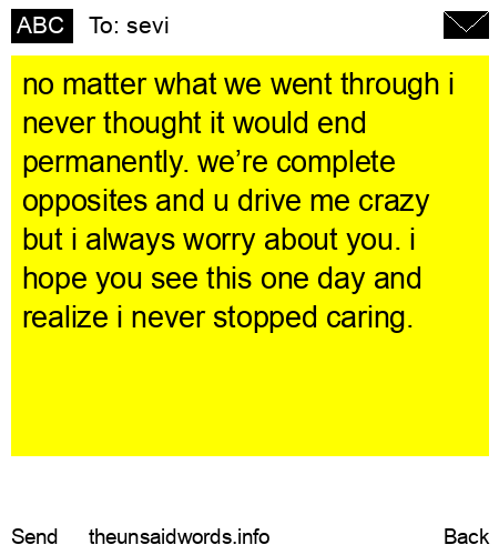 unsent message to sevi