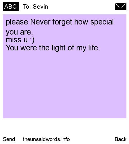 unsent message to Sevin