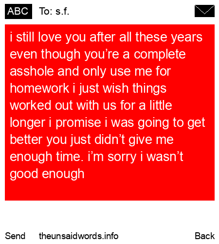 unsent message to s.f.