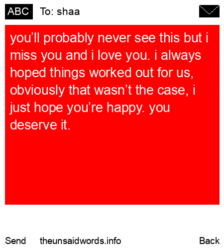 unsent message to shaa