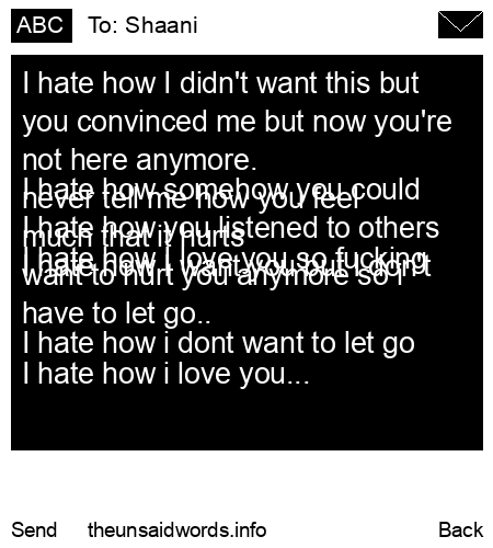unsent message to Shaani