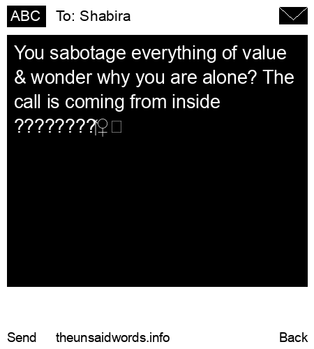 unsent message to Shabira