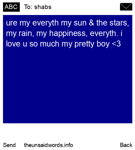 unsent message to shabs