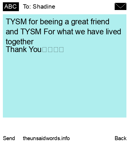 unsent message to Shadine