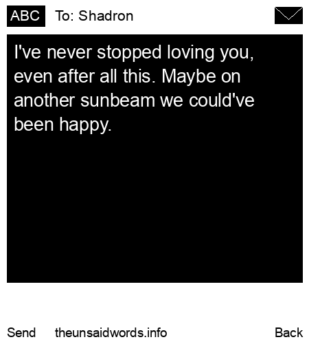 unsent message to Shadron