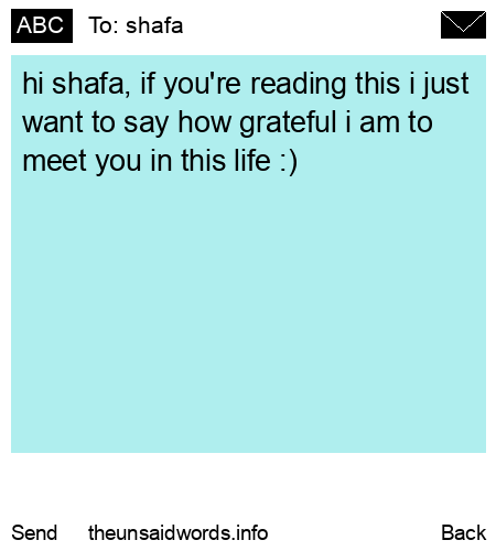 unsent message to shafa
