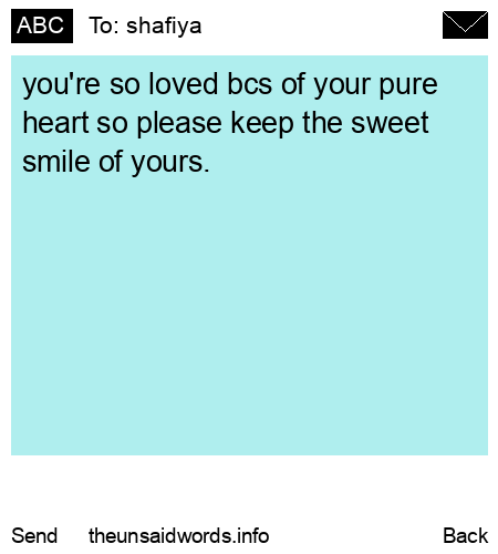 unsent message to shafiya