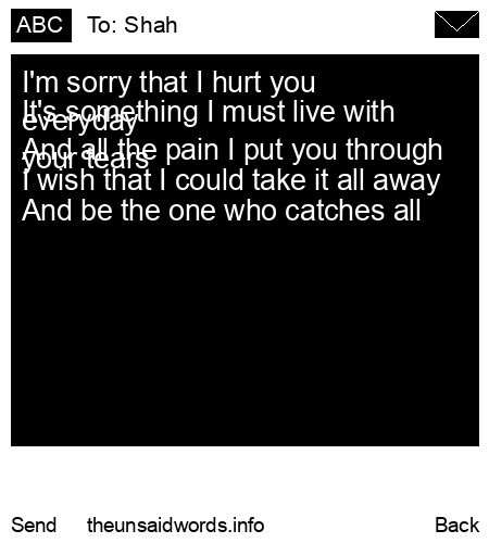 unsent message to Shah