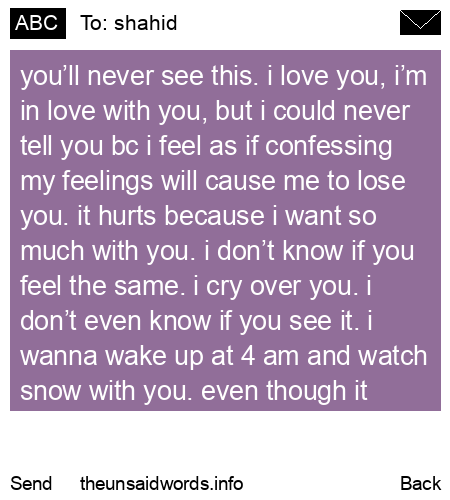 unsent message to shahid