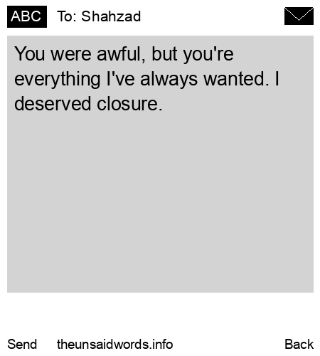 unsent message to Shahzad 