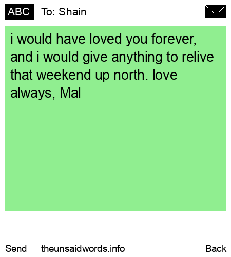unsent message to Shain
