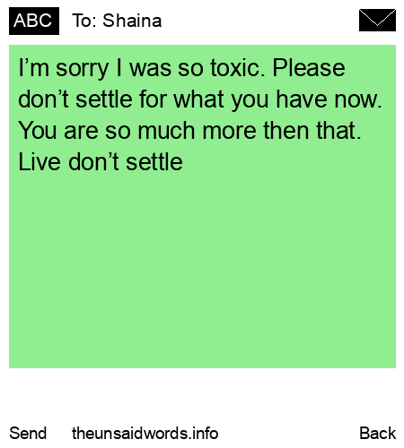unsent message to Shaina