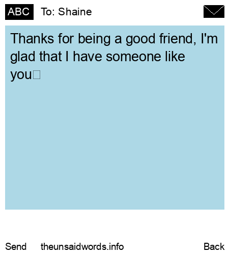 unsent message to Shaine