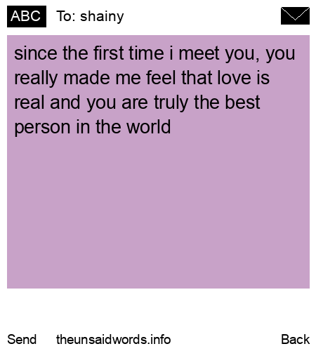 unsent message to shainy