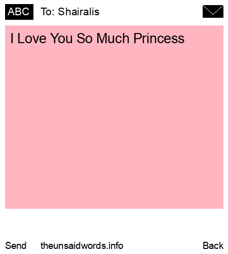 unsent message to Shairalis