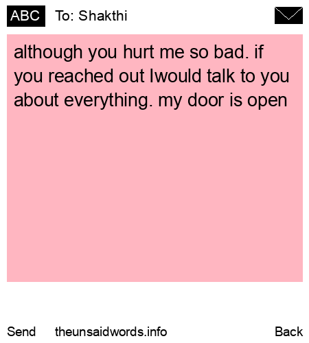 unsent message to Shakthi