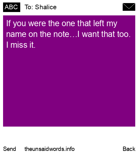 unsent message to Shalice