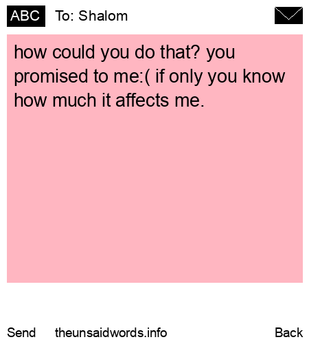 unsent message to Shalom