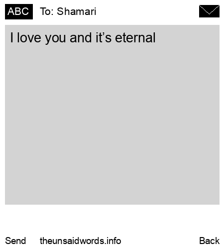 unsent message to Shamari