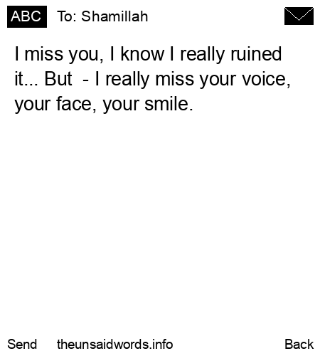 unsent message to Shamillah