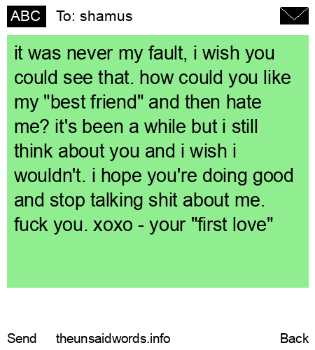 unsent message to shamus