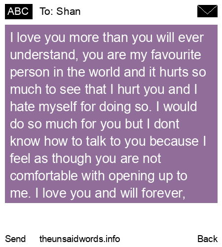 unsent message to Shan